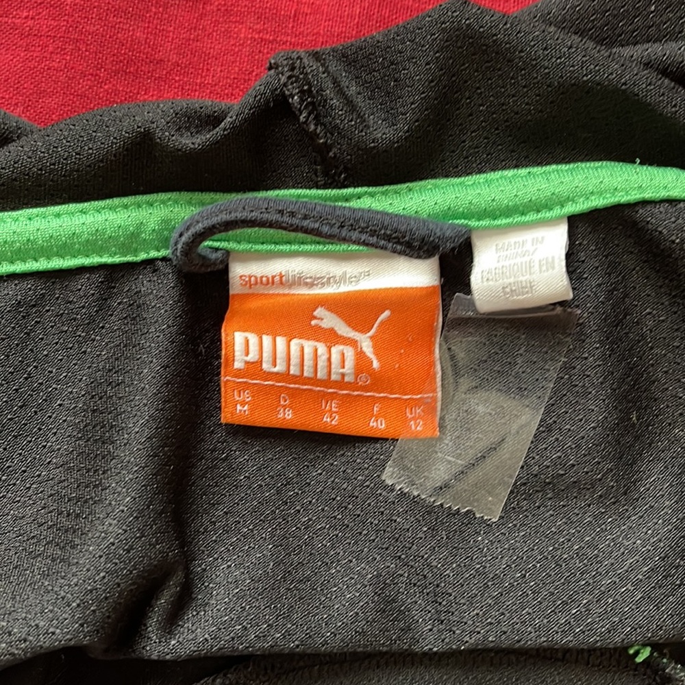 Puma Sz M Mesh Hoodie Green & Black Jacket - Picture 9 of 14